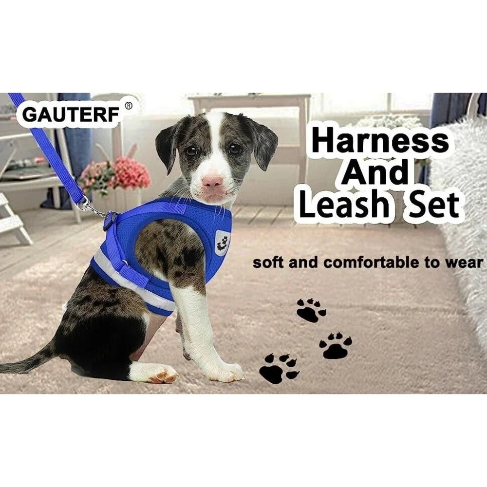 Cat Harnesses and Puppy Harness with Leashes Set, Size XXS on Pink.